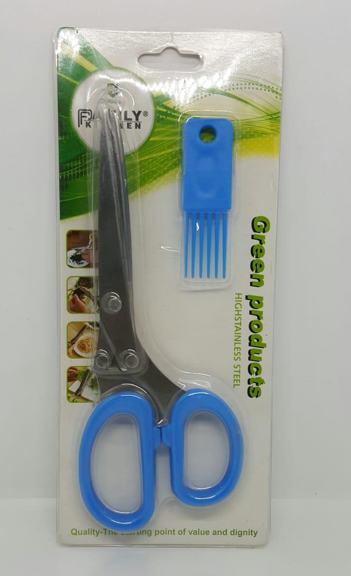 Multi-Functional Stainless Steel Kitchen Knife 5 Layers Scissors Cut Herb Spices Cooking Tools Vegetable Cutter