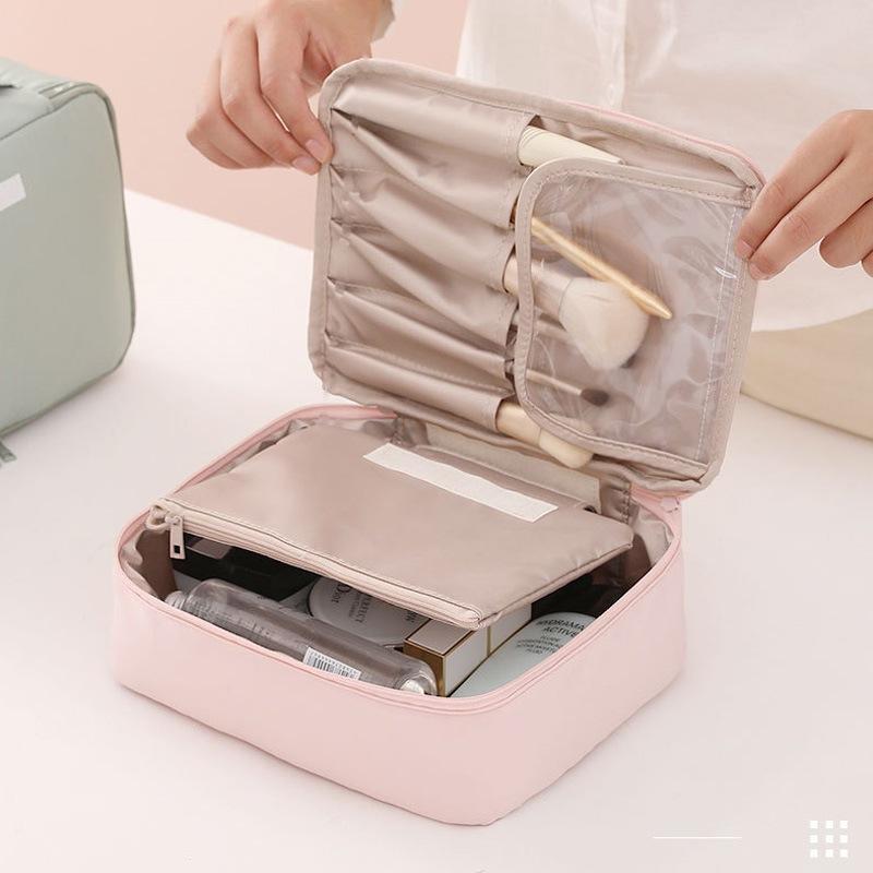 Waterproof Travel Make Up Storage Bag with Pouch For Women Toiletries Organizer Pouch Female Large Capacity Portable Cosmetic Bag
