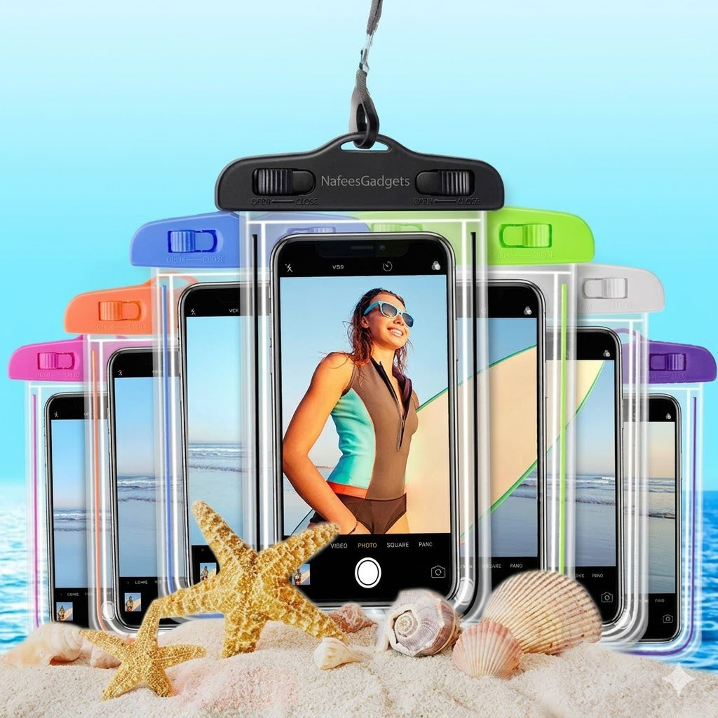 Universal Waterproof Mobile Case - Transparent Touch Screen Pouch for Rain & Swimming - Multicolors