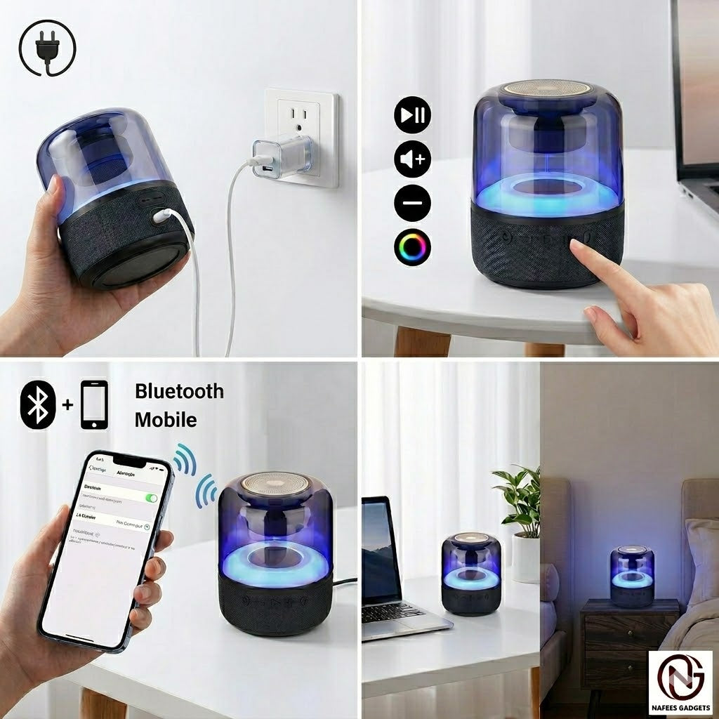 Z5 Mini RGB Portable Wireless Bluetooth Speaker - High Bass Sound with Crystal Clear LED Light - Rechargeable Mini Speaker