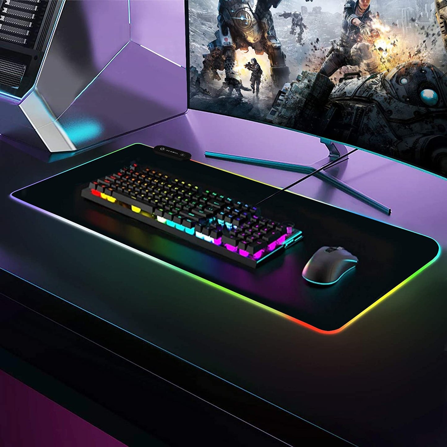 RGB LED Gaming Mouse Pad - Extra Large Extended Desk Mat