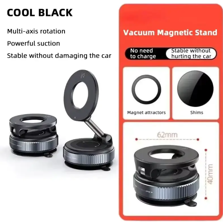 Ultra-Strong Electric Vacuum Suction Magnetic Car Mount