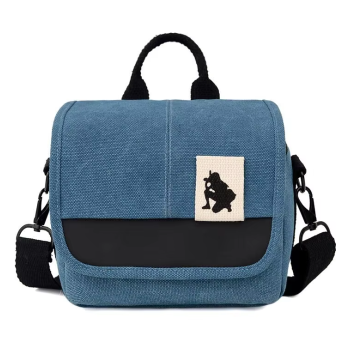 Waterproof Mini Canvas Mirrorless Camera Bag DSLR Shoulder & Crossbody Bag