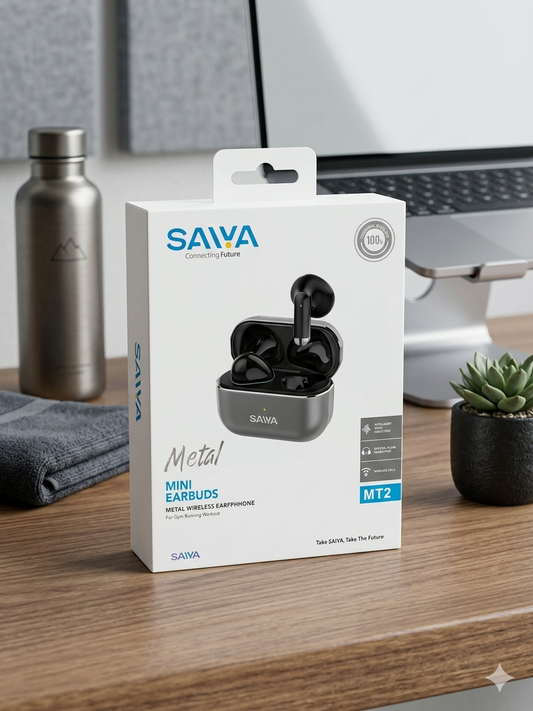 Saiya MT2 Metal Mini Earbuds - Noise Cancelling Bluetooth 5.3