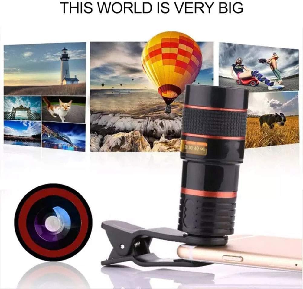 Universal 8X Zoom Mobile Telephoto Lens with Clip - Smartphone Telescope Camera Lens for Wildlife, Sports & Photography (Nafees Gadgets)