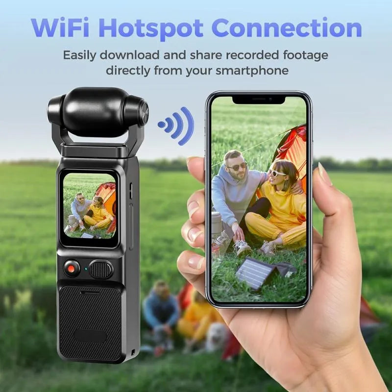 L18 4K Ultra HD Pocket Action Camera | 180° Rotatable Gimbal Lens for Vlogging