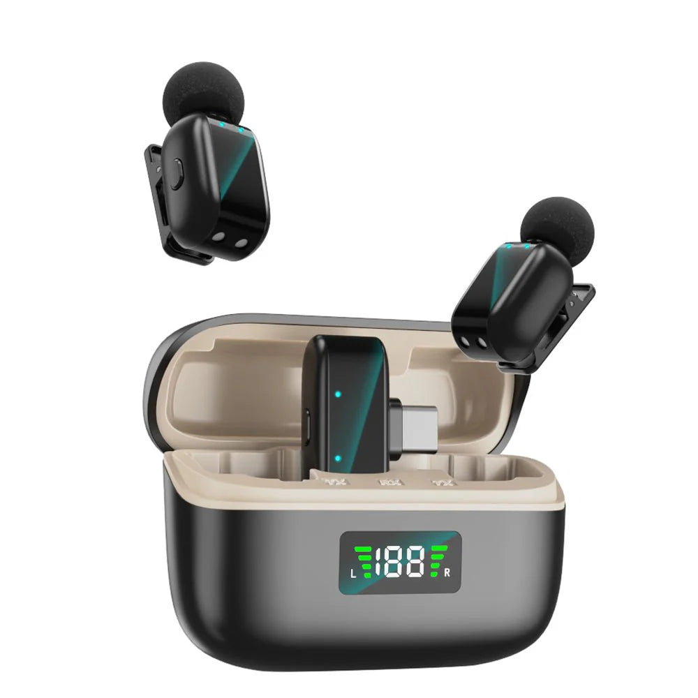 MINI8 Wireless Lavalier Microphone - Dual Mic for Mobile & Video Recording