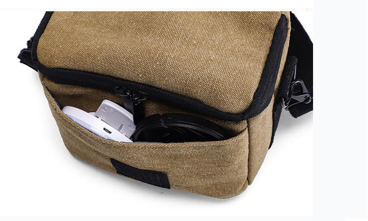 Waterproof Mini Canvas Mirrorless Camera Bag DSLR Shoulder & Crossbody Bag