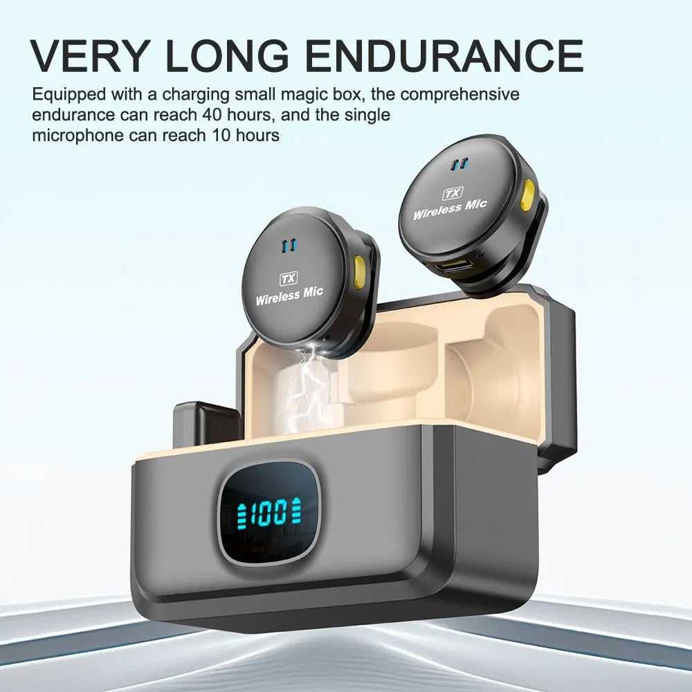 M19 Pro Wireless Microphone - Professional Dual Mic System with Charging Case & Noise Cancellation
