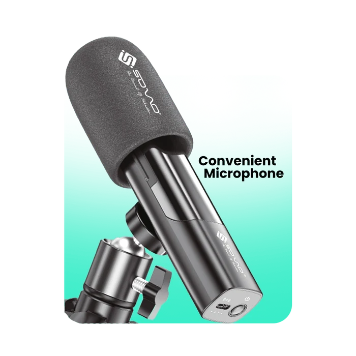 SOVO SWM-572 Dual Wireless Microphone Kit with Charging Case & Tripod Stand | Professional Noise Cancelling Mic for Vlogging & Content Creation