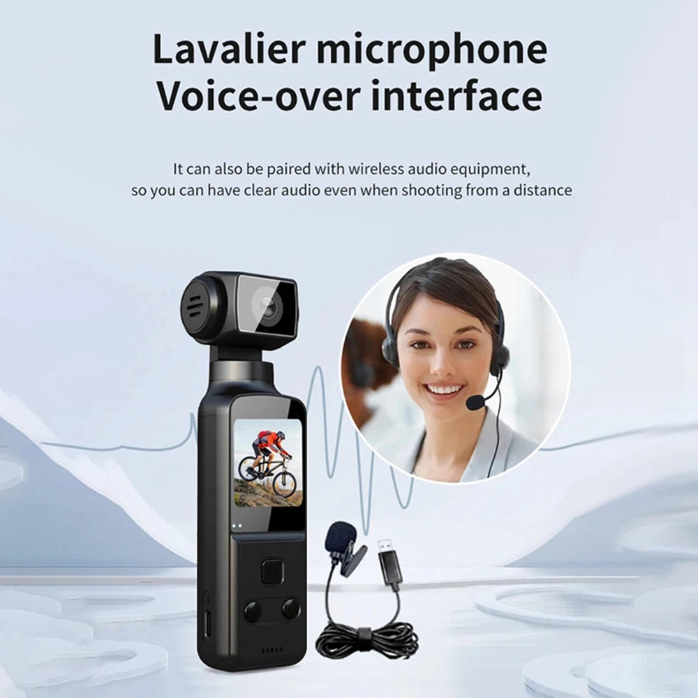 K1 Pocket 5k Hd Wifi Handheld 270° Rotatable Sports & Vlogging Action Camera