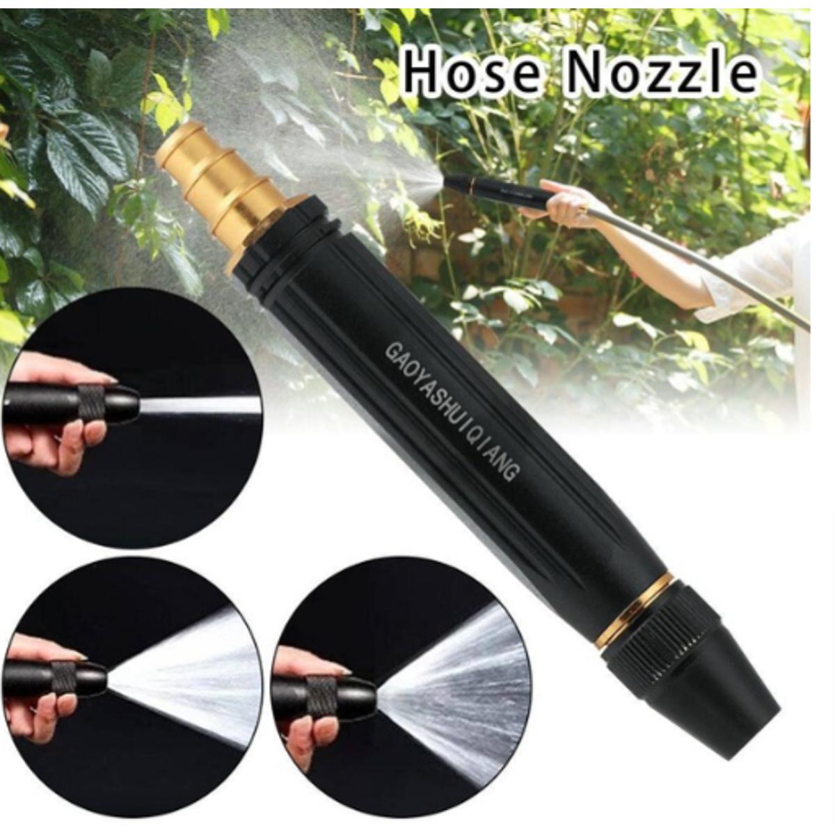 Original Metal Portable Water Sprayer Nozzle Adjustable Metal High Pressure Car Washing Garden Hose Sprinkler System Car Wash Watering Water Spray Nozzle Copper Core Pressure Booster Nozzle Car Accessories No Tube