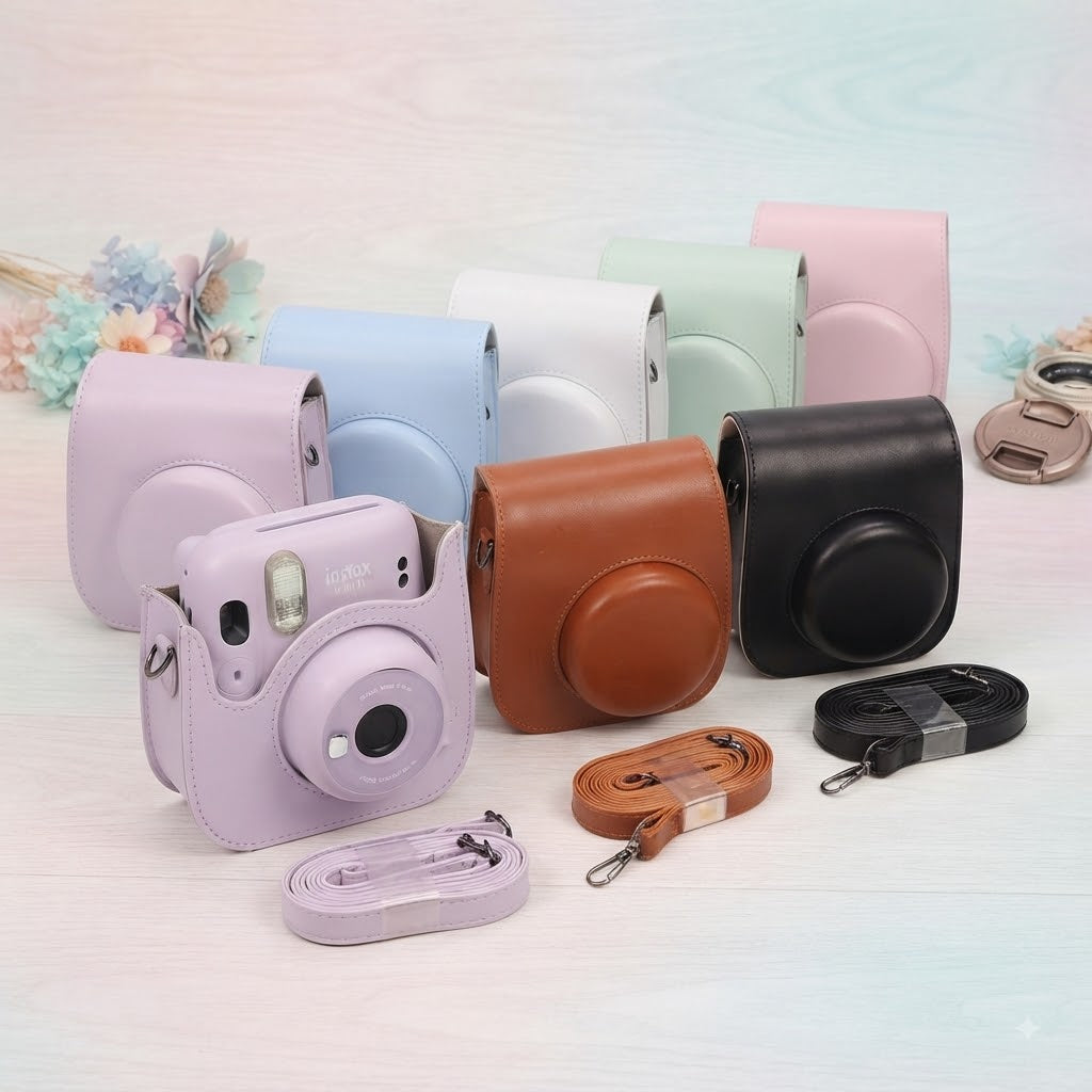 Fujifilm Instax Mini 11 12 13Cover - Trendy Retro Look PU Bag for Instax Lovers