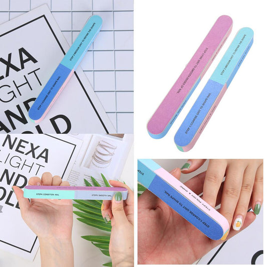 7 Way Nail Filer and Buffer Block Professional Nail Buffering Files 7 Steps Washable Emery Boards for Acrylic Nails Manicure Pedicure Tool Sanding Sponge Files Buffer Polisher Nail File Colorful Multiple Side Nail Art Tool - 1Pcs