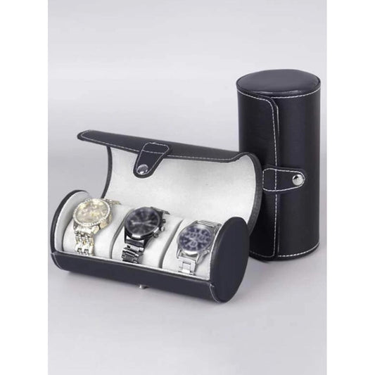 3 Slots Watch Storage Box Roll PU Leather Travel Watch Display Organizer