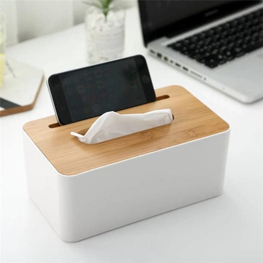 Tissue Box Holder with Mobile Holder Storage Box Container for Home and Office Use
