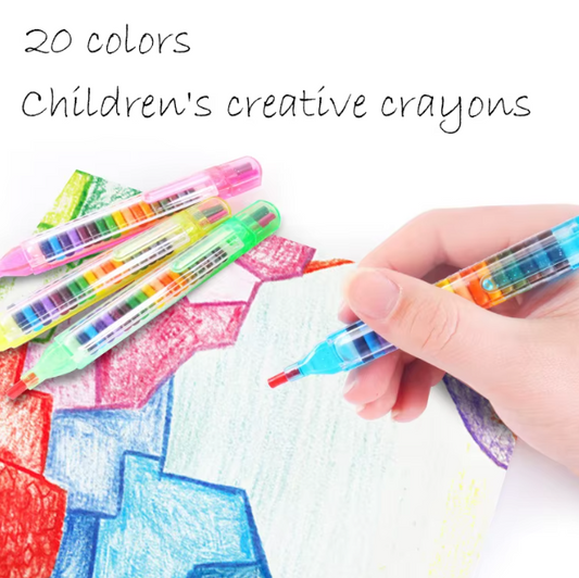 Creative Student's Drawing 20 Colors/set Oil Pastels Pen Painting Drawing Crayon Children Toys Stacker Swap Doodle Pen Crayons Graffiti Pen Pastels