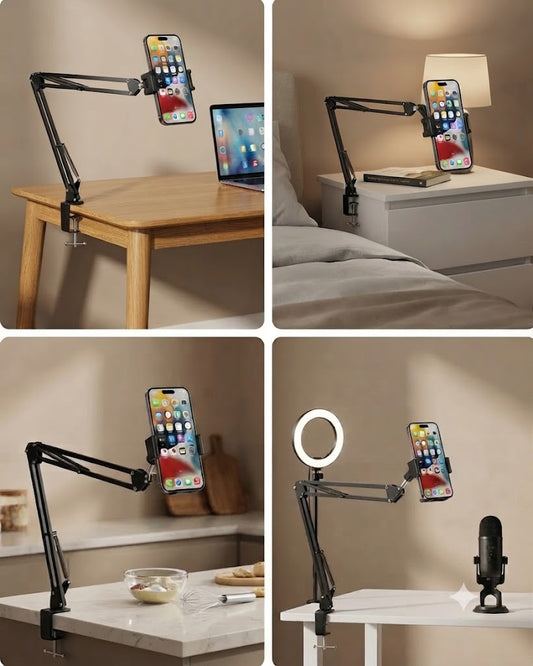 Adjustable Tablet & Phone Stand - Flexible Desktop Lazy Bracket Mount for Bed, Desk & Live Streaming