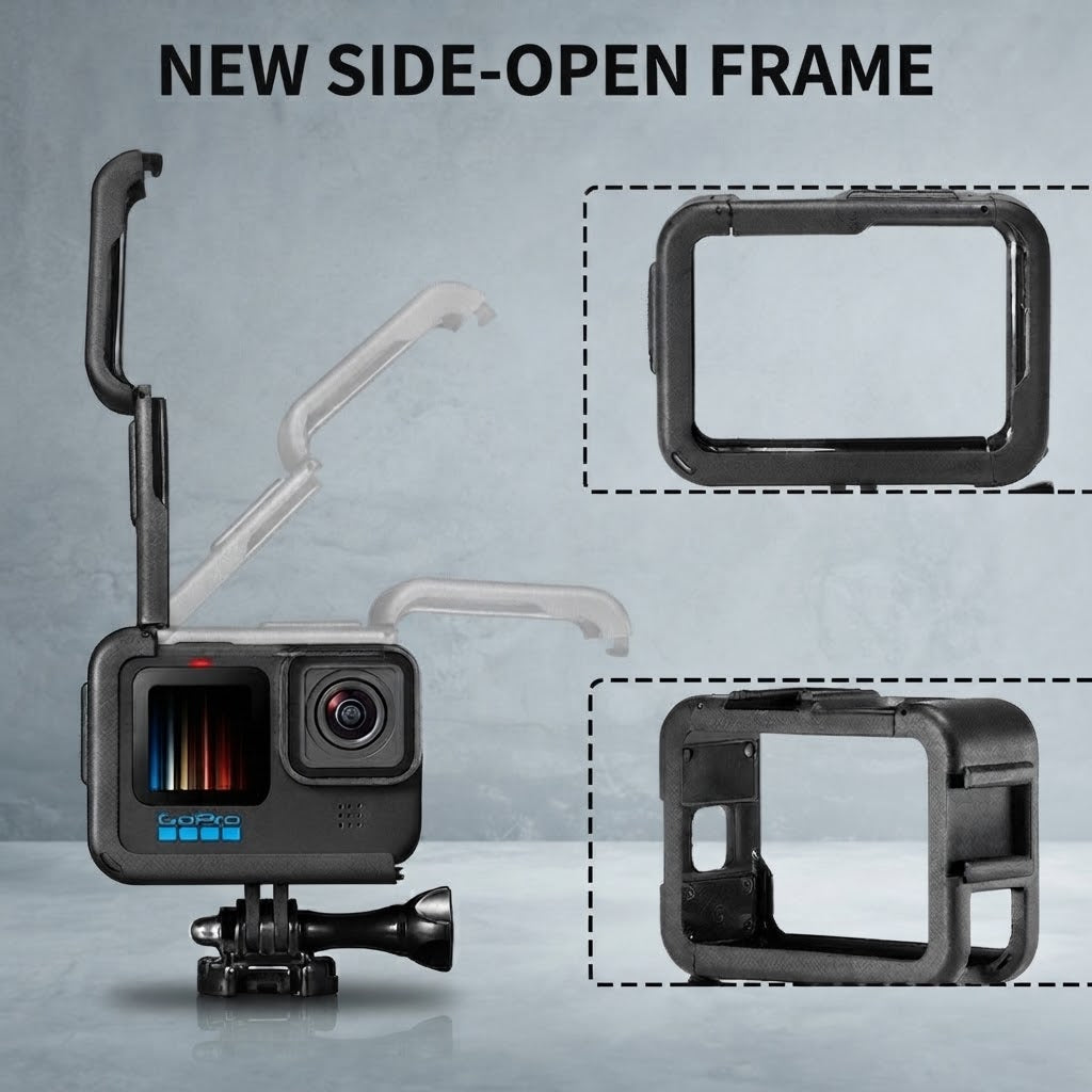 Gopro13/12/11/10 Plastic Frame Rabbit Cage Action Camera Anti-Fall Protective Shell Battery Cover Set Accessories