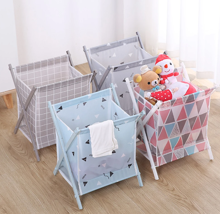 Foldable Laundry Basket Clothes Storage Bag Dirty Laundry Basket Kids Toys Holder Standing Organizer Home Storage Basket
