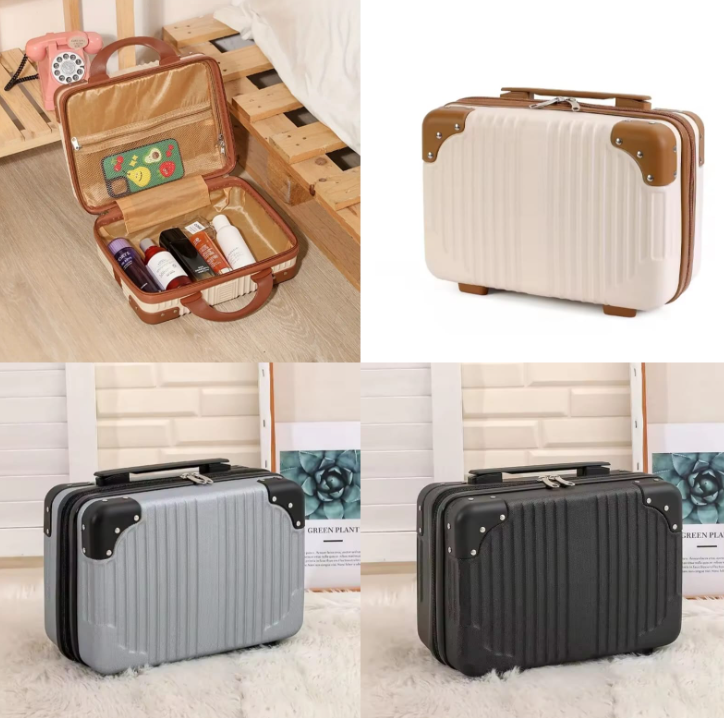 Waterproof Mini Travel Cosmetic Suitcase Storage Portable Makeup Storage Box Cosmetic Travel Case Waterproof, Cosmetic Box Vanity Box Mini Suitcase Women