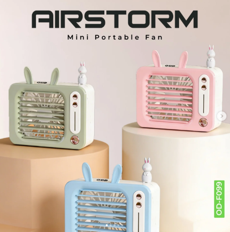 Retro TV Style Portable Air Cooler – Mini USB Humidifier Fan with Soft Night Light & 100mL Water Tank