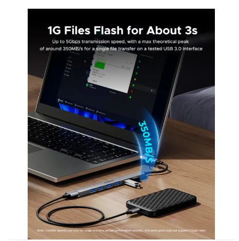 Orico 7 Port USB Hub Multi Splitter 2-in-1 Type-C & USB 3.0 Adapter Extension
