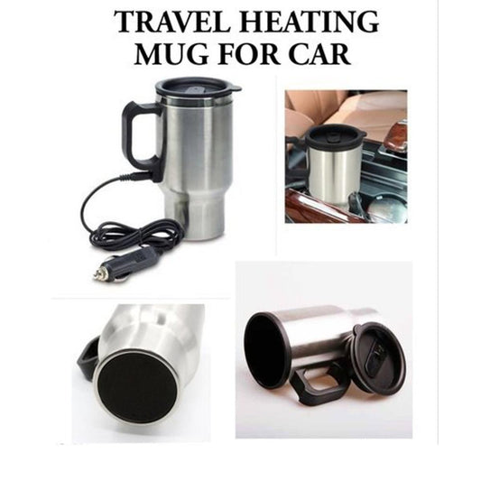 Steel Travel Outdoor Electric Mug 12V Car Charging Electric Kettle Stainless Steel Travel Coffee Mug Cup Heated Thermos 450Ml
