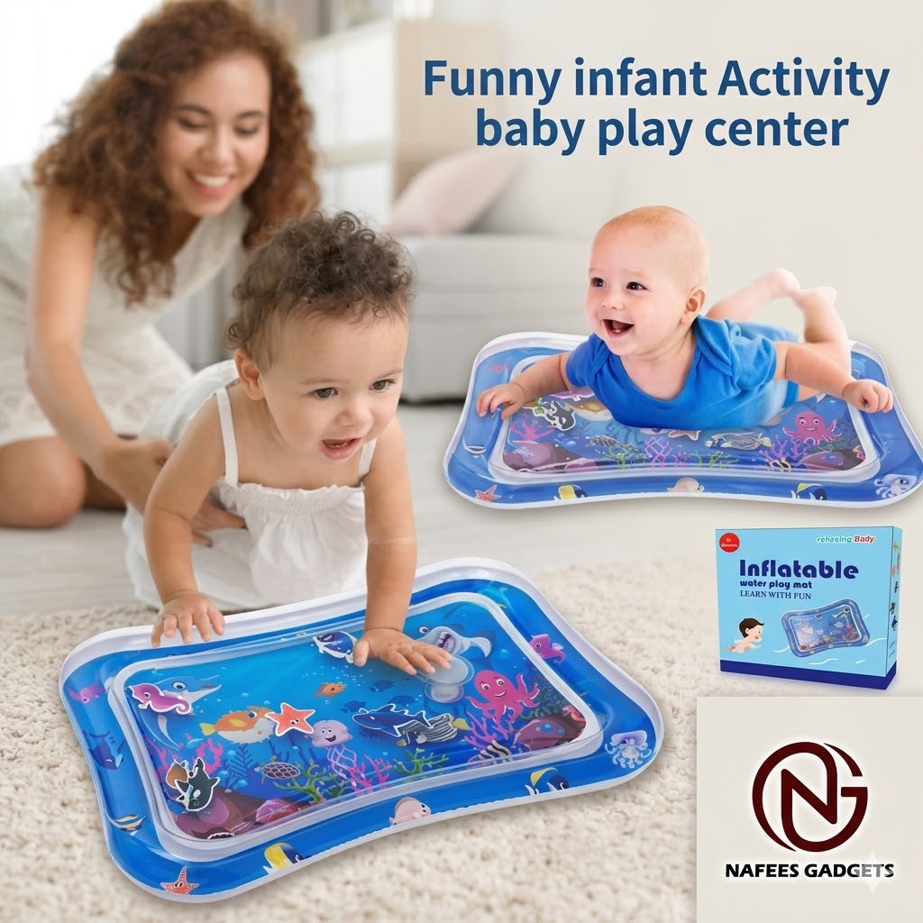 Inflatable Water Play Mat for Infants - Baby Sensory Activity Center