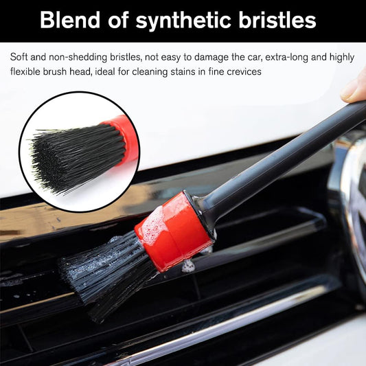 5Pcs Car Detailing Brushes Car Detail Brush Car Cleaning Brush Auto Detailing Brush Car Soft Hair Brush Wet & Dry Use Detail Cleaning Brushes for Cleaning Car Exterior Interior Air Vents Dashboard