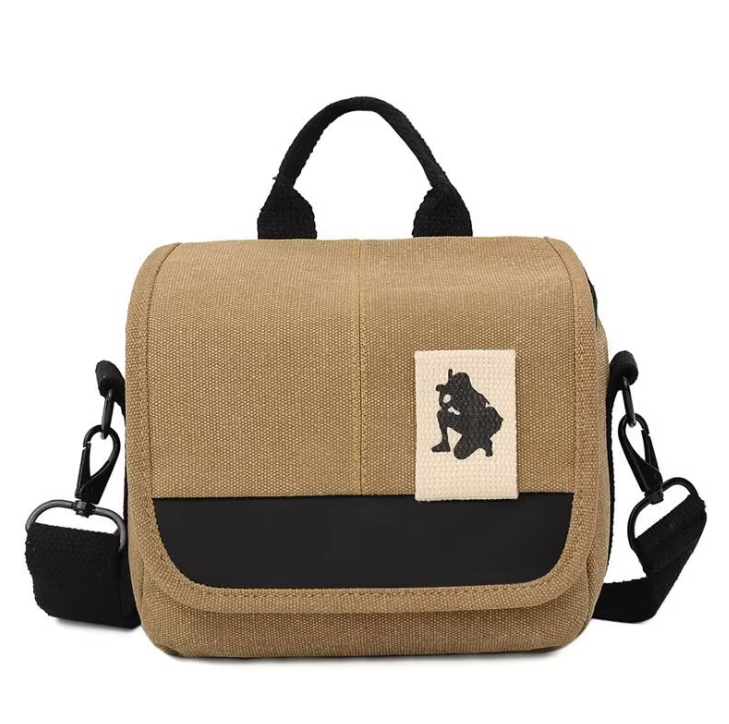 Waterproof Mini Canvas Mirrorless Camera Bag DSLR Shoulder & Crossbody Bag