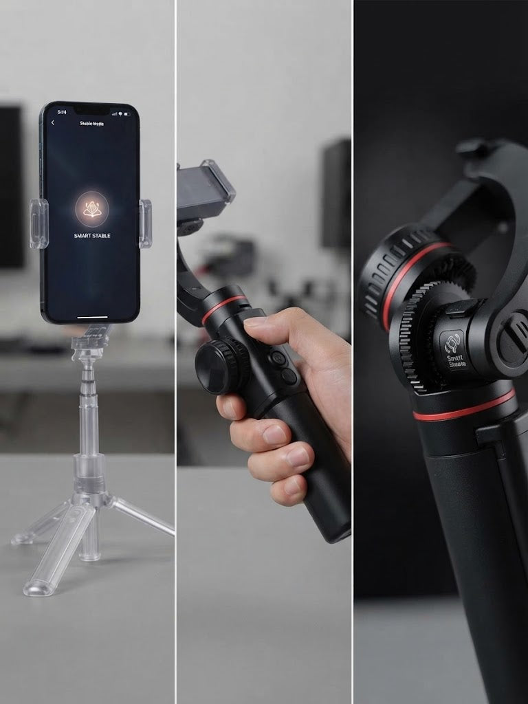 L19 Handheld Gimbal Stabilizer with Bluetooth Selfie Stick Tripod – Professional Anti-Shake Single Axis Gimbal for Smartphones