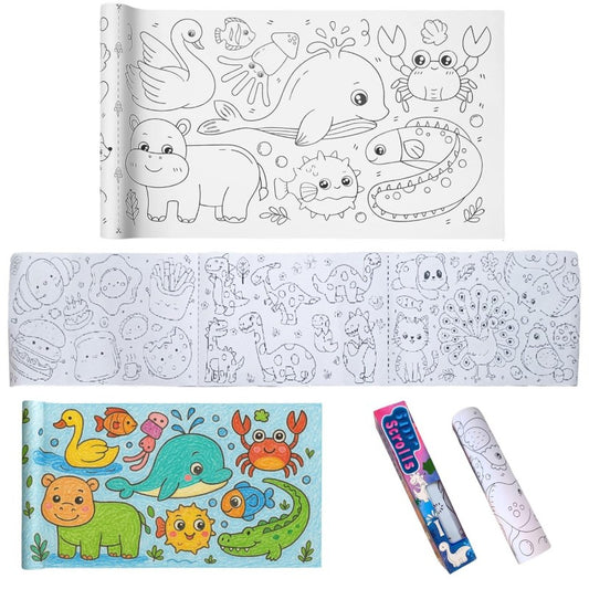 DIY Children Drawing Arts Creative Handmade Scroll Colour Filling Painting Drawing Paper Roll Size: 7.8*35.4 inches