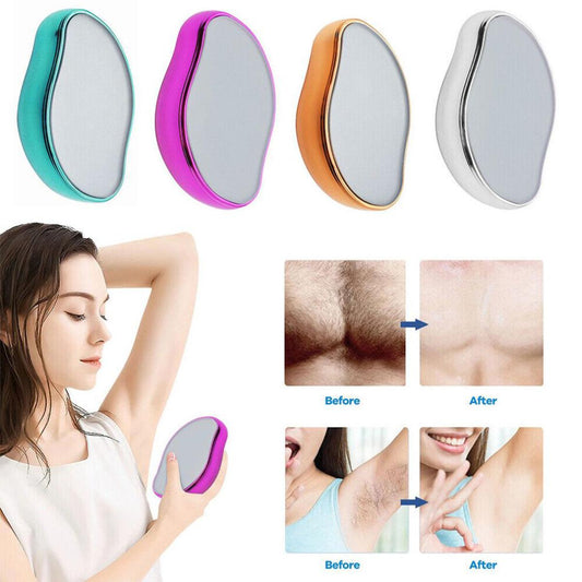 Hair Removal Painless Physical Manual Epilator Crystal Hair Eraser Nano Glass Hair Removal Washable Portable Hair Removal Device Beauty Tool Hair Eraser Stone for Man and Women Arms Legs Back Good Quality