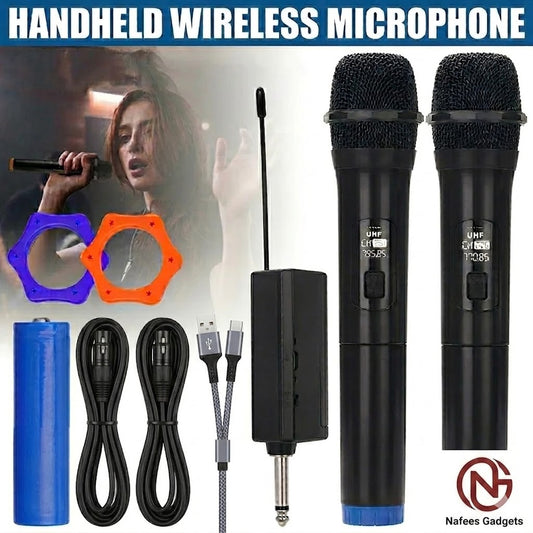 X600 Professional 2-in-1 Dual UHF Wireless & Wired Handheld Microphone System - Rechargeable