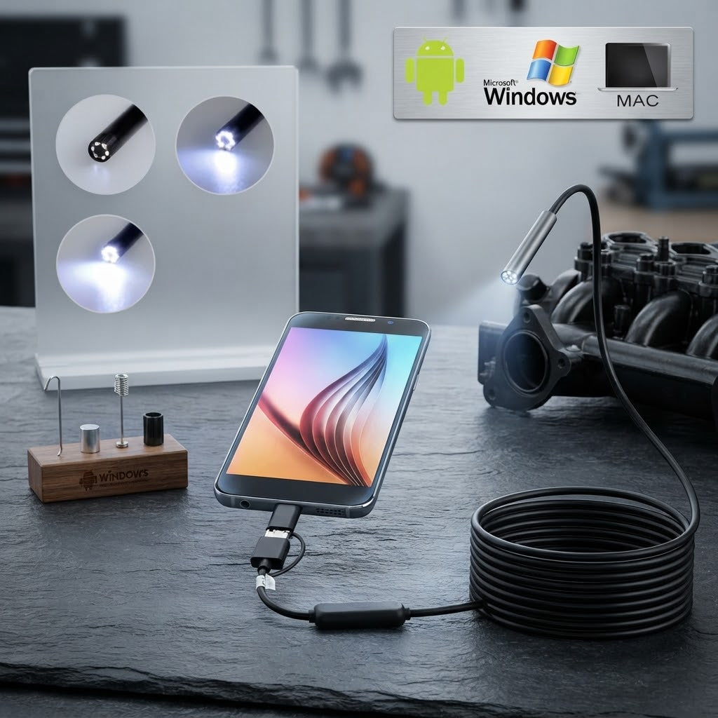 USB Endoscope Inspection Camera – Waterproof Snake Camera with LED Lights for Android, Windows & Mac – Nafees Gadgets