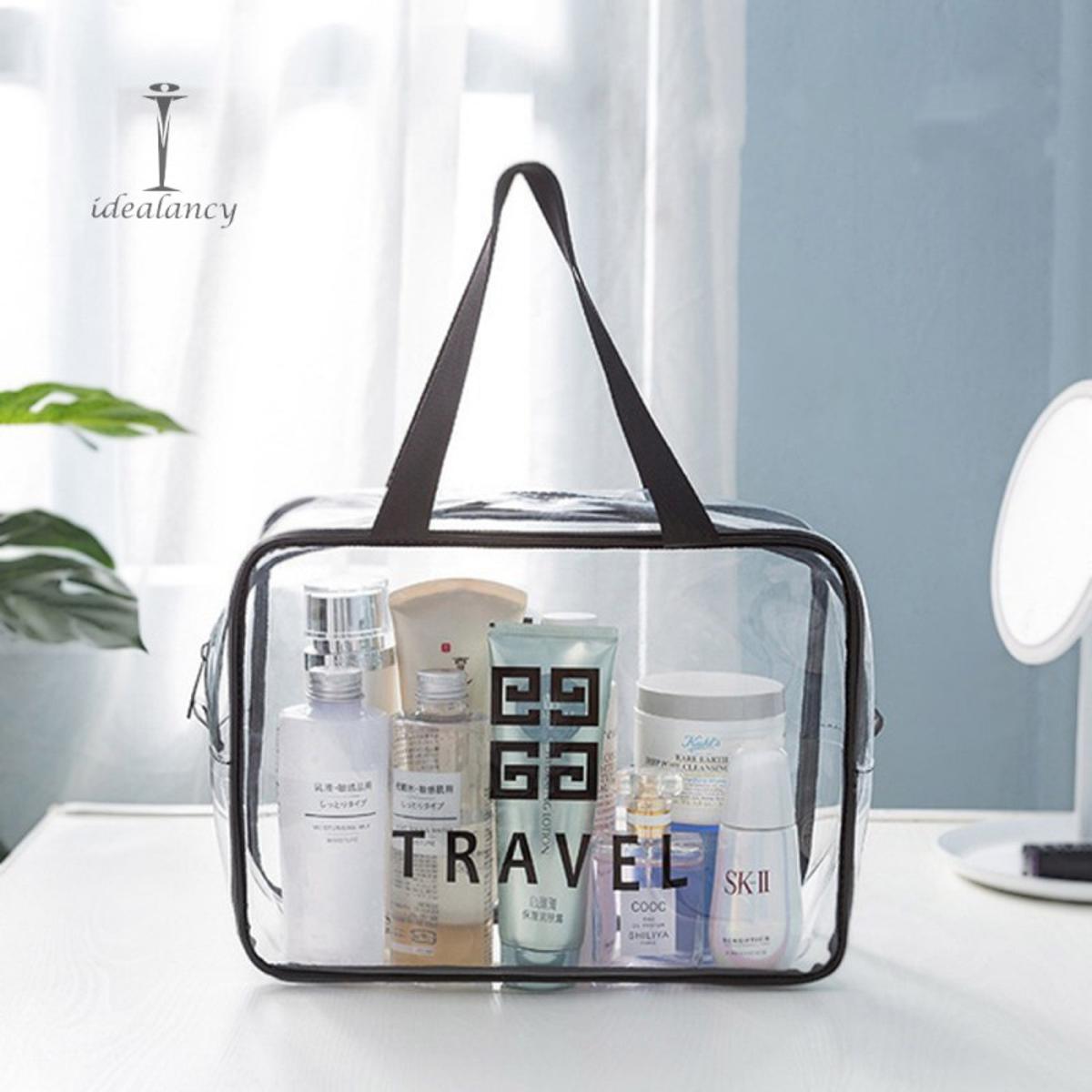 Multipurpose Waterproof Cosmetic Toiletry Transparent Makeup Beauty Travel Pouch Bag Organizer