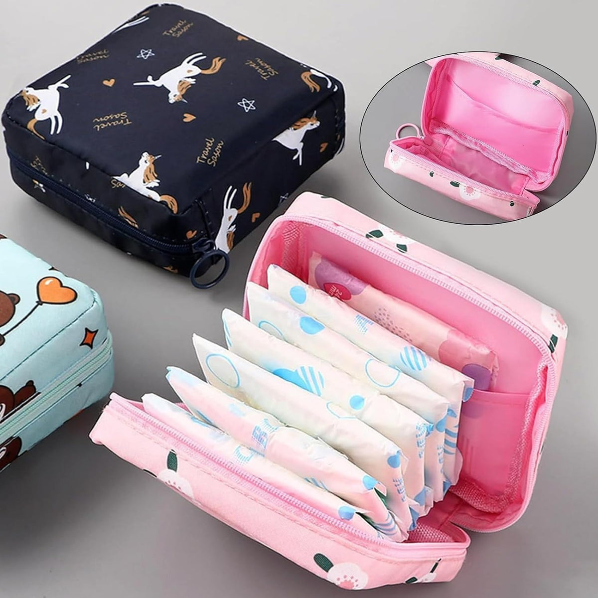 Portable Sanitary Pad Pouch & Multi-Function Organizer