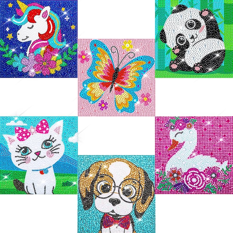 5D Cute Character Diamond Art Kits for Kids DIY Diamond Art Painting Kits for Adults Beginner Full Drill Small Diamond Art and Craft for Kids Size:19*19cm