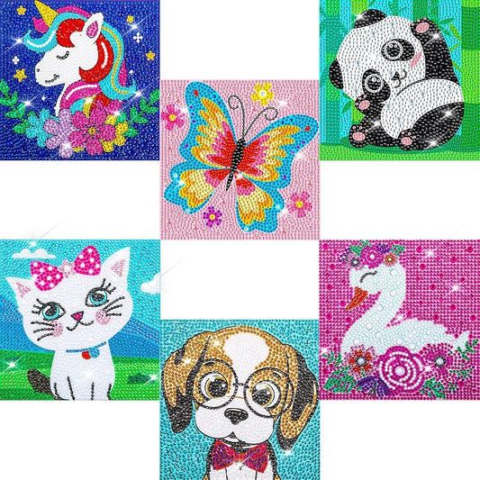 5D Cute Character Diamond Art Kits for Kids DIY Diamond Art Painting Kits for Adults Beginner Full Drill Small Diamond Art and Craft for Kids Size:19*19cm
