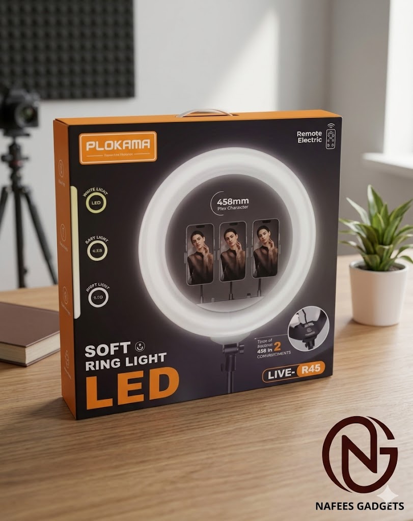 PLOKAMA LIVE-R45 45cm Professional LED Ring Light with Remote Control