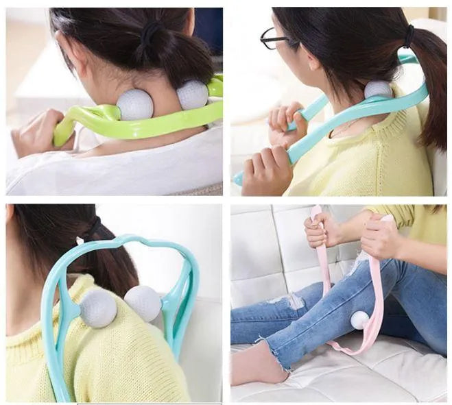 Manual Neck and Shoulder Massager Roller Pain Relief Tool