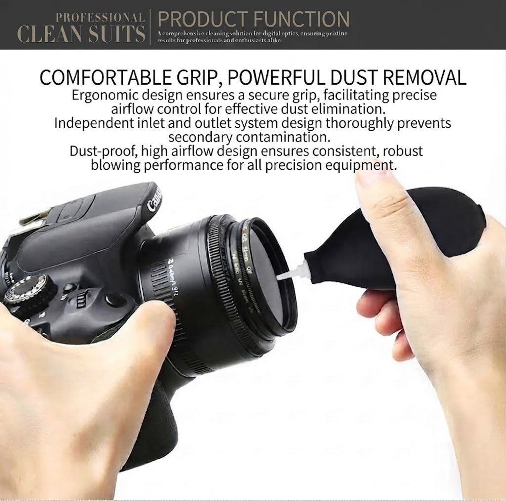 5 in 1 Professional Digital Cleaning Kit for Camera Lenses Sensor and Electronics - All-in-One Dust Blower and Cleaning Solution