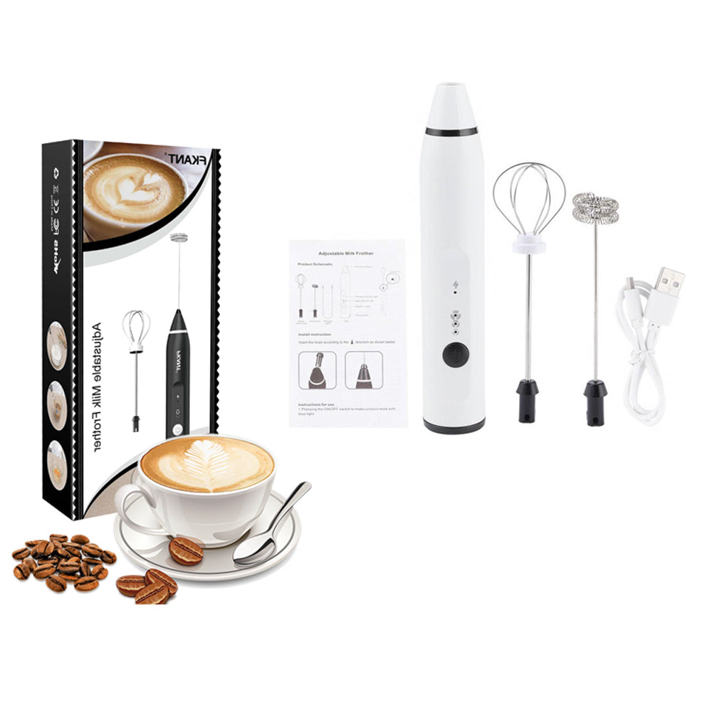 Portable Electric Coffee Frother & Milk Mixer - Handheld Adjustable Speed Foam Maker For Latte & Cappuccino