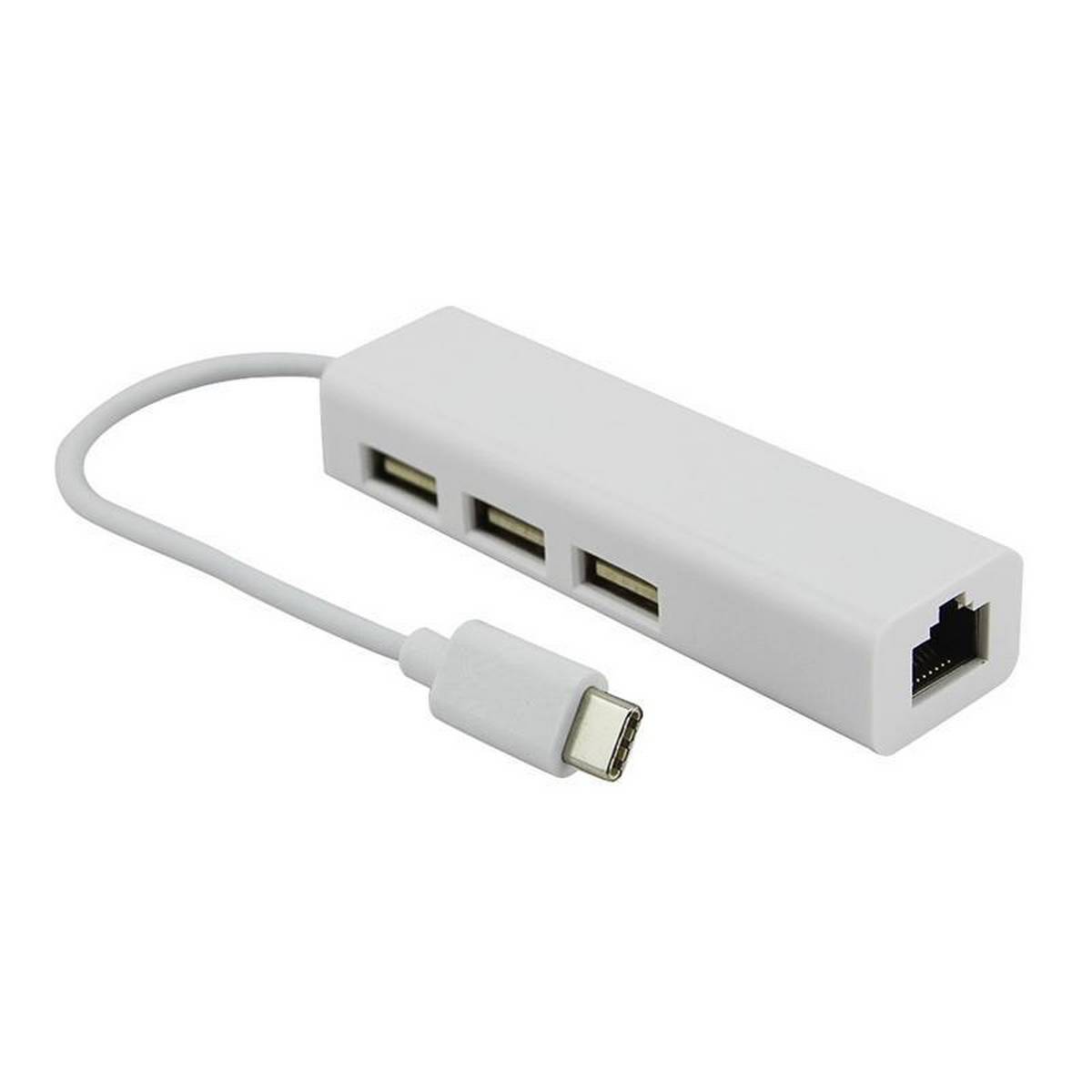 Type C 3.1 to LAN & USB HUB - White
