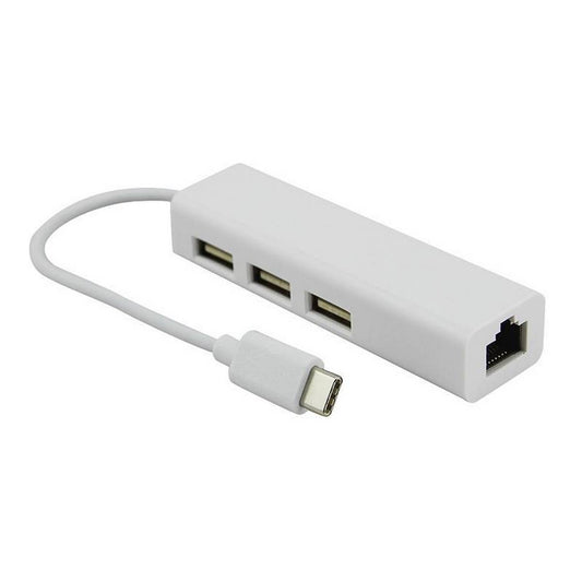 Type C 3.1 to LAN & USB HUB - White