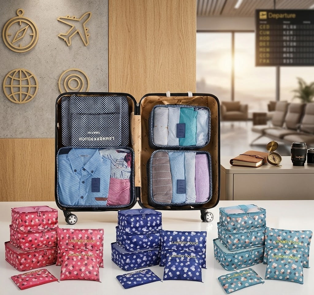 6-Piece Travel Organizer Bags Set for Luggage | Packing Cubes for Suitcase
