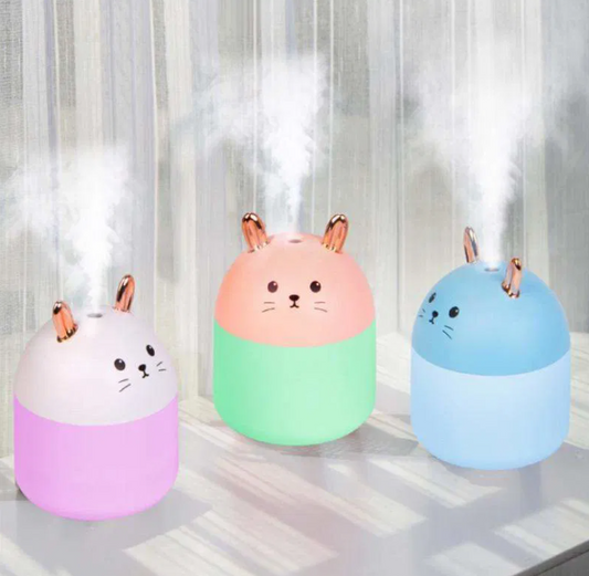Cute Mini Rabbit Portable Comfortable Humidifier Diffuser Aromatherapy Diffuser Cool Mist Maker Fragrance Maker Home Office and Bedroom