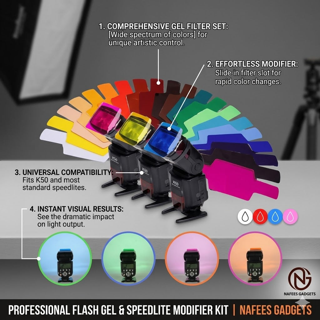 Professional Flash Color Gel Filter Set | Universal Lighting Effects for Speedlite