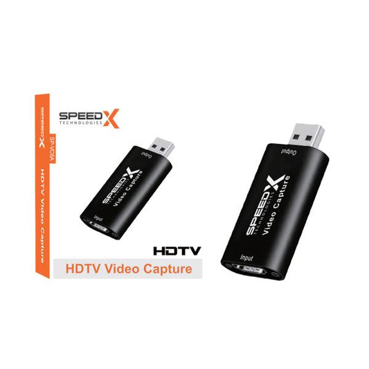 Speed-X HDTV Video Capture Card - HDMI to USB 2.0 Full HD 1080p for Gaming, Live Streaming & Video Recording (Plug & Play)